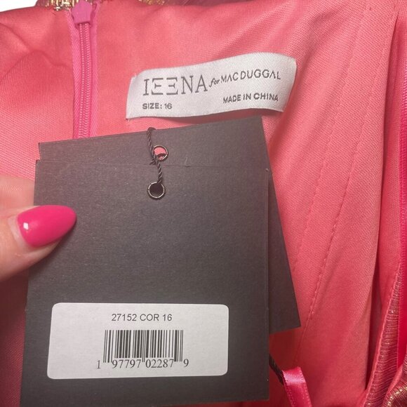 Mac Duggal 27152 Pink Off-Shoulder Gown Size 16 NWT Evening Formal Dress - Picture 5 of 5